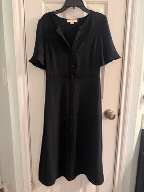 Classic Black Button-Front Women's Dress